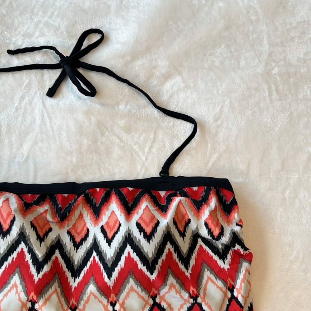 Pineapple 🍍 Bay Geometric Print Halter Tankini Swim Top 20W - Picture 4 of 9